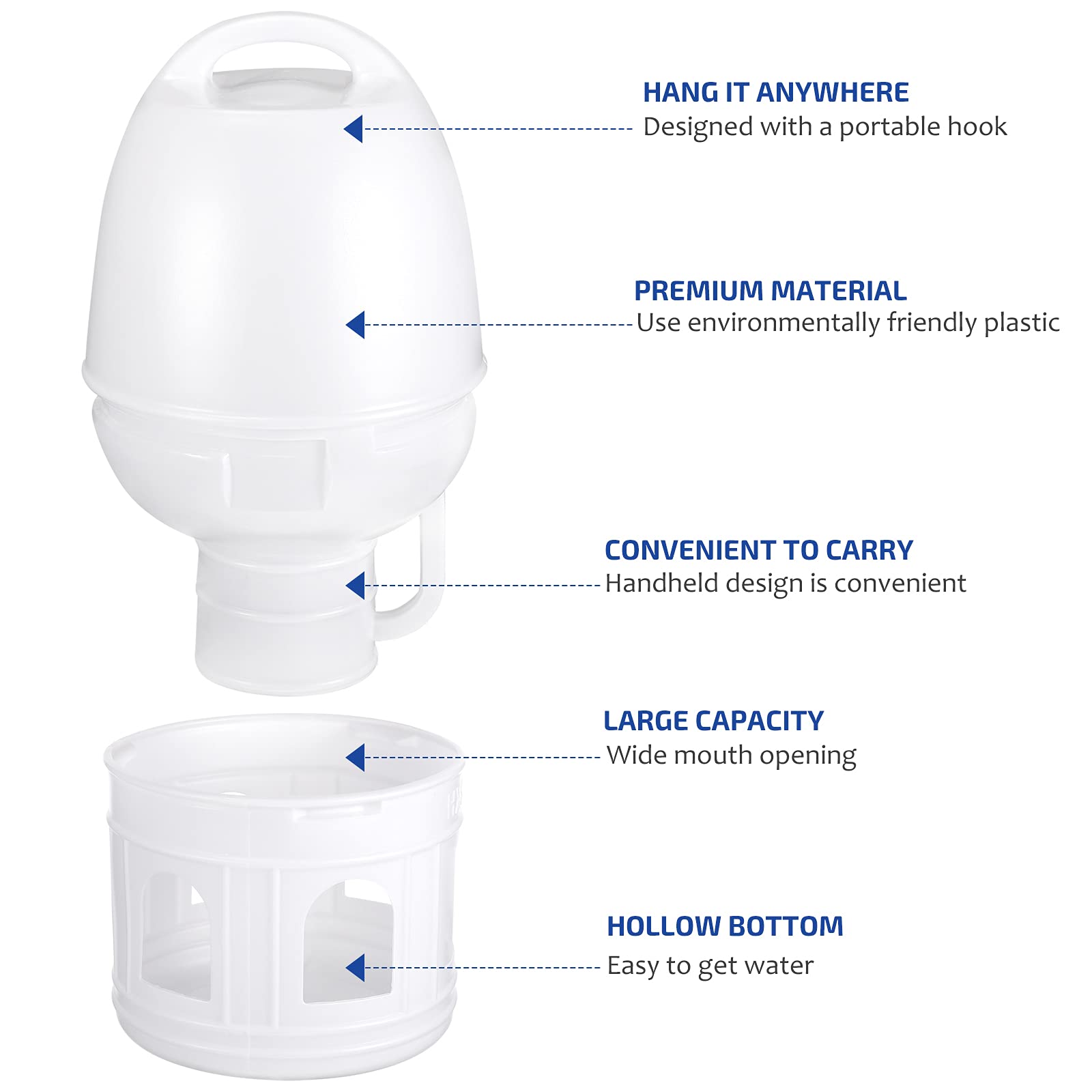 Popetpop Pigeon Water Dispenser, Plastic Bird Feeder, Durable, Hanging Design, Suitable For Travel