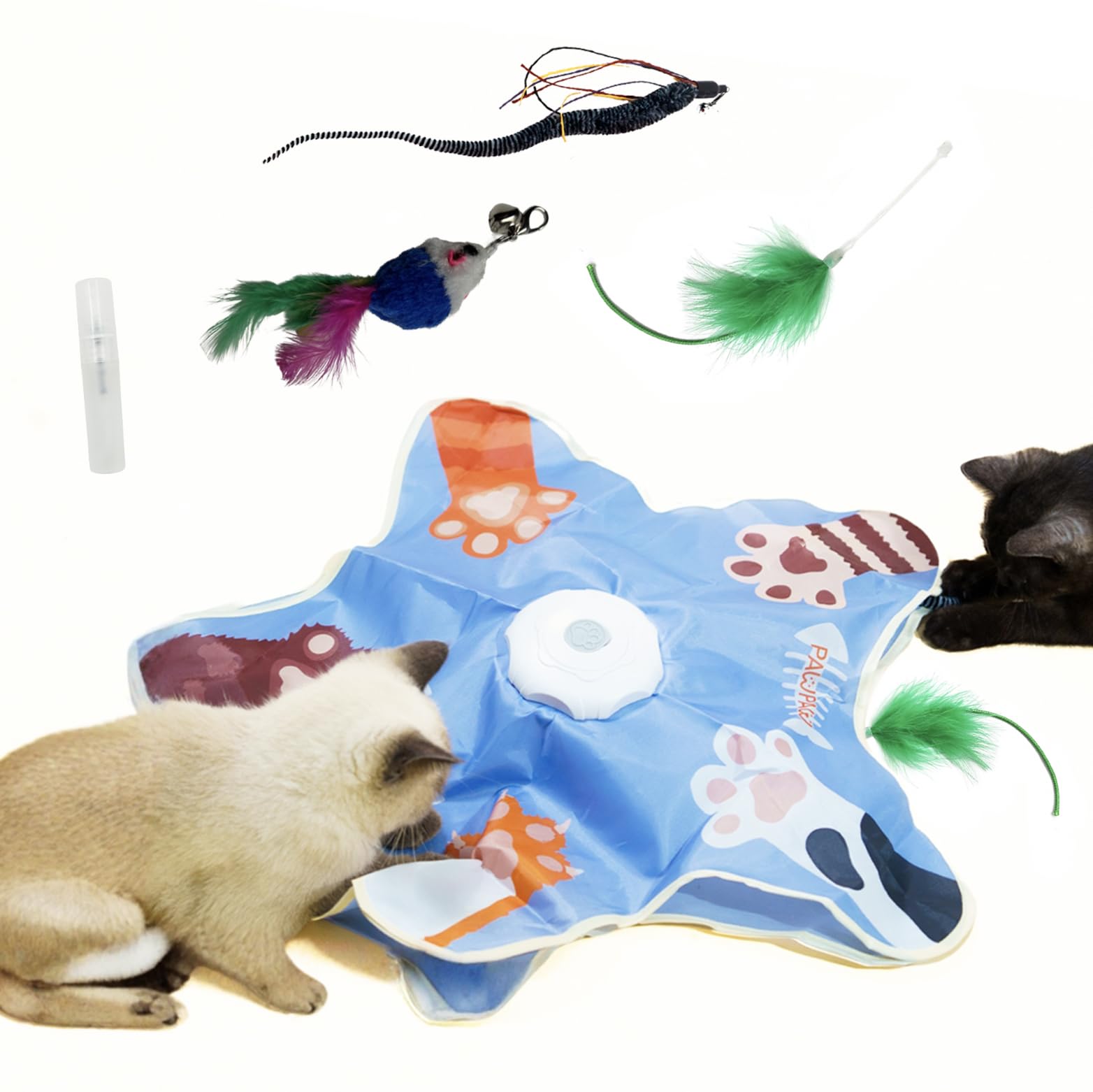 Interactive Cat Toy for Indoor Cats - Motion-Activated Hunting Toy | Interchangeable Tails & Bird Sound On/Off | Paw Paw by Jean
