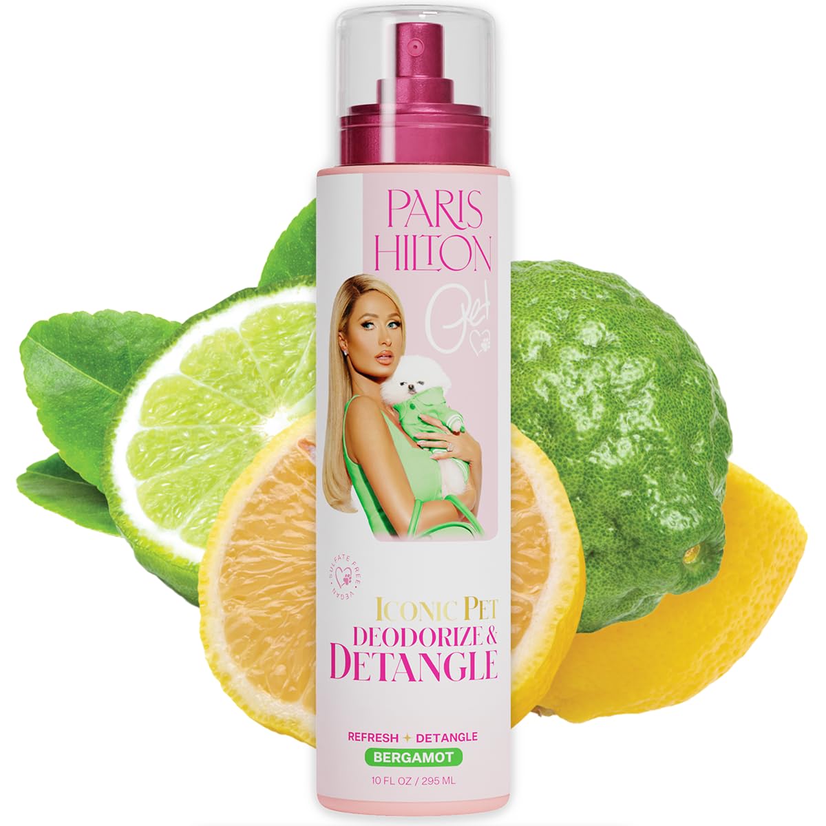 Paris Hilton Dog Perfume, Deodorizer & Detangler | Odor Neutralizing With Fresh Citrus-Infused Bergamot Scent - Sulfate-Free, Ve