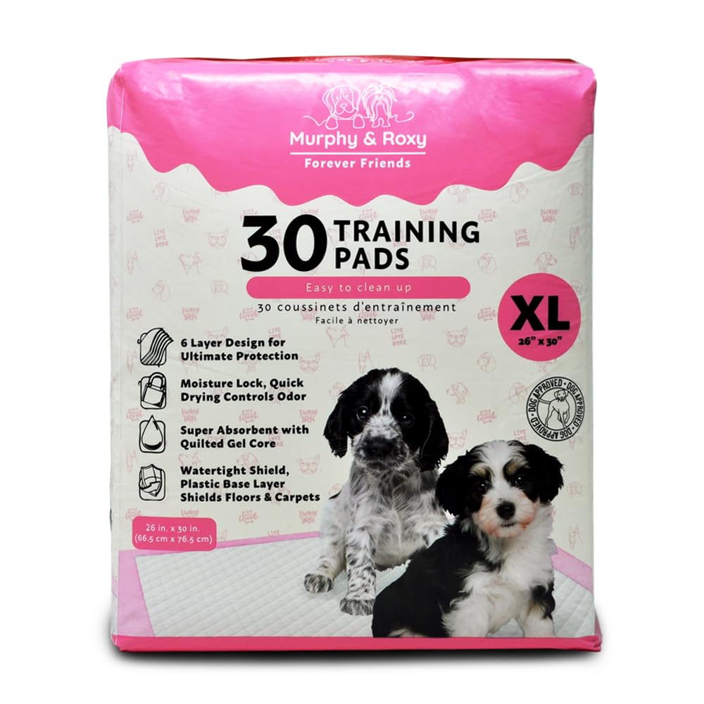 Murphy & Roxy Scented Pet Training Pads 30 Pack XL - Scented to Atracct Pets, Super-Absorbent with Quilted Gel Core and Odor Con
