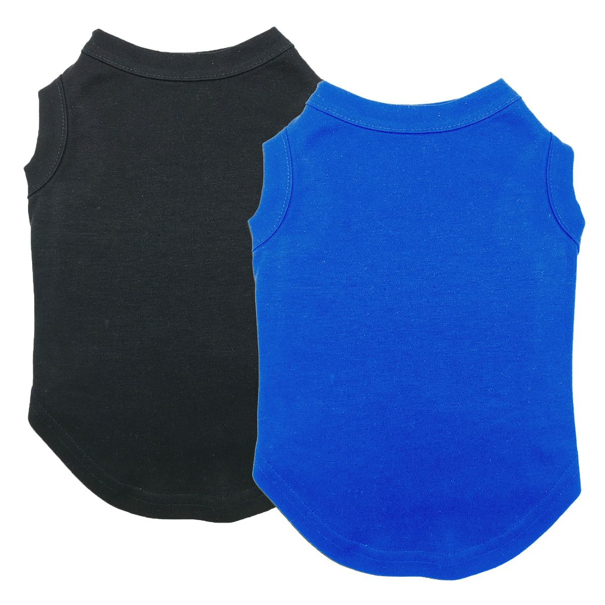 Chol&Vivi Dog Clothes, 2Pcs Soft Cotton T-Shirts For Small, Medium, Large, Extra Large Dogs (Black And Blue, S (16'' Chest))