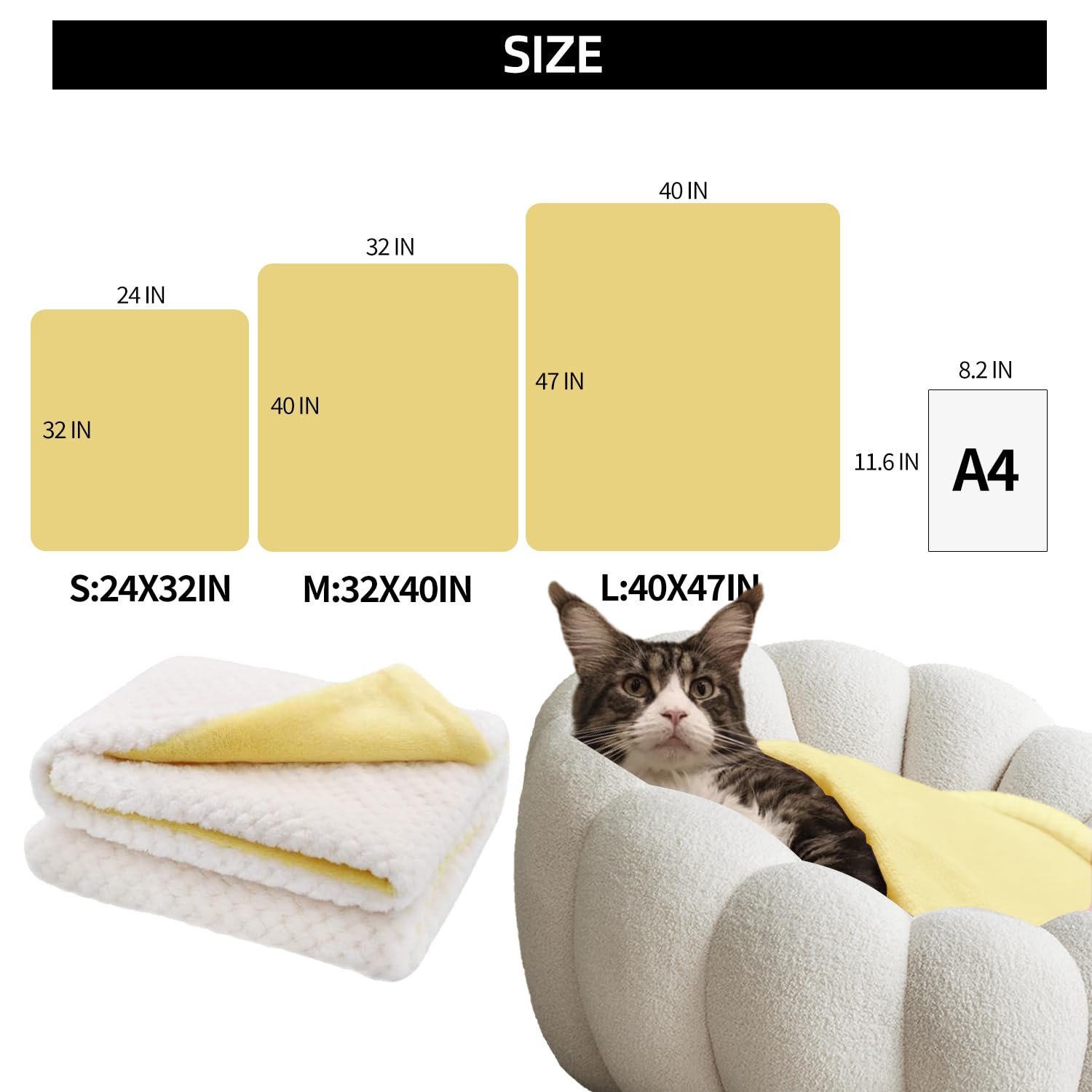 Furrybaby Premium Fluffy Fleece Dog Blanket, Soft And Warm Pet Throw For Dogs & Cats(24X32Inch, White)