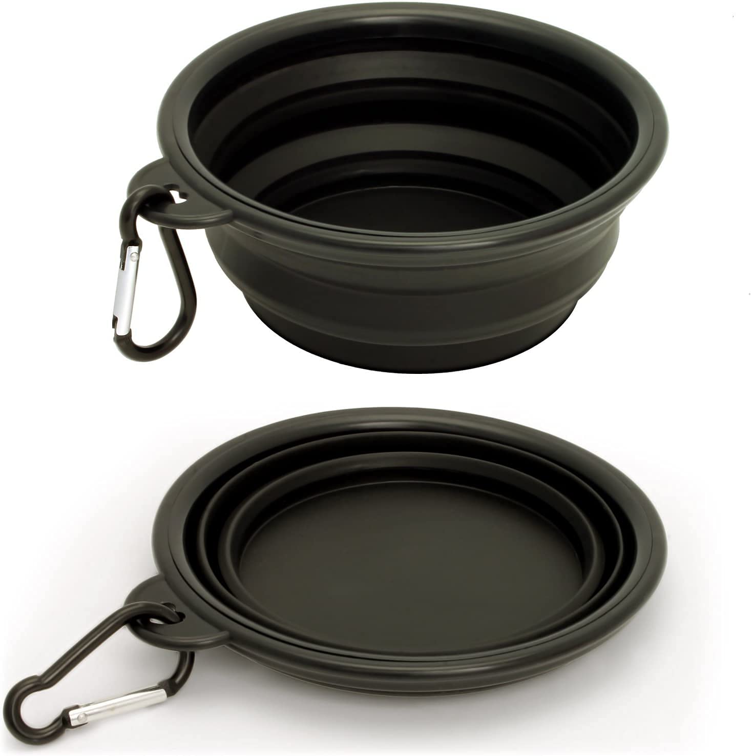 3 Way Dog Leash + A Collapsible Travel Bowl, Nylon Adjustable Coupler No Tangle Detachable 3 In 1 Multiple Dog Pet Cat Puppy Leash With Soft Padded Handle (Black)