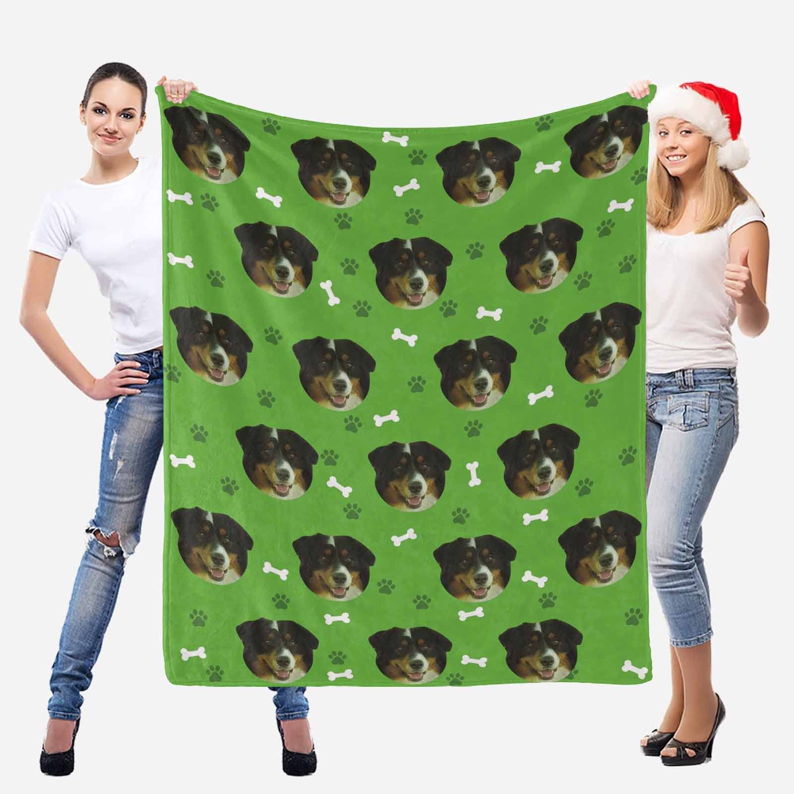 Personalized Pet Portrait Blanket, Custom Pet Blankets With Dog Photos Customized Picture Blankets For Pets Cat Dog Lovers, Upload Dog Cat Image On Blanket 50 X 60 Inches