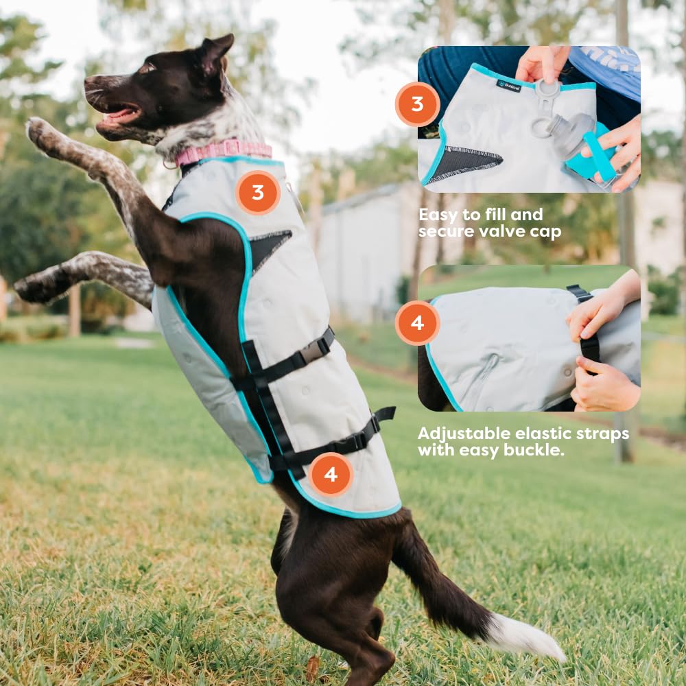 Suitical Dry Cooling Vest for Dogs | Canine Cooling Vest for Hot Weather | Dog Cool Down Jacket | Machine Washable | M | Neck to