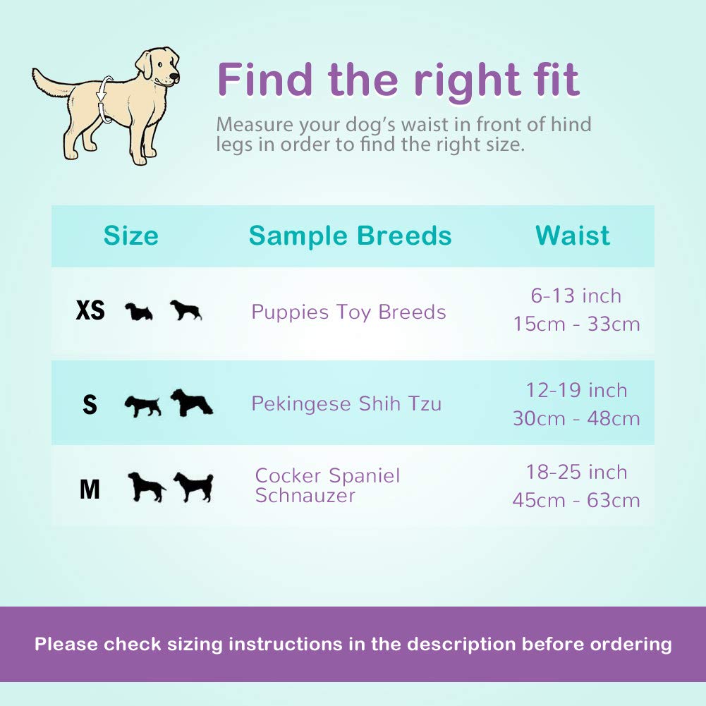 Flying Paws Male Dog Diapers - Absorbent Belly Bands for Incontinence, Medium, Pack of 44