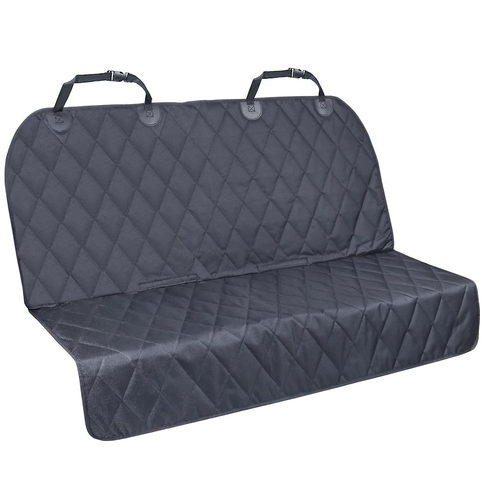 Vivaglory Back Seat Cover For Dogs, No-Skirt Design, Quilted & Durable 600 D Oxford 4 Layers Pet Bench Protectors With Anti-Slip Backing For Most Cars, Suvs & Mpvs, Black, 46' L * 57' W