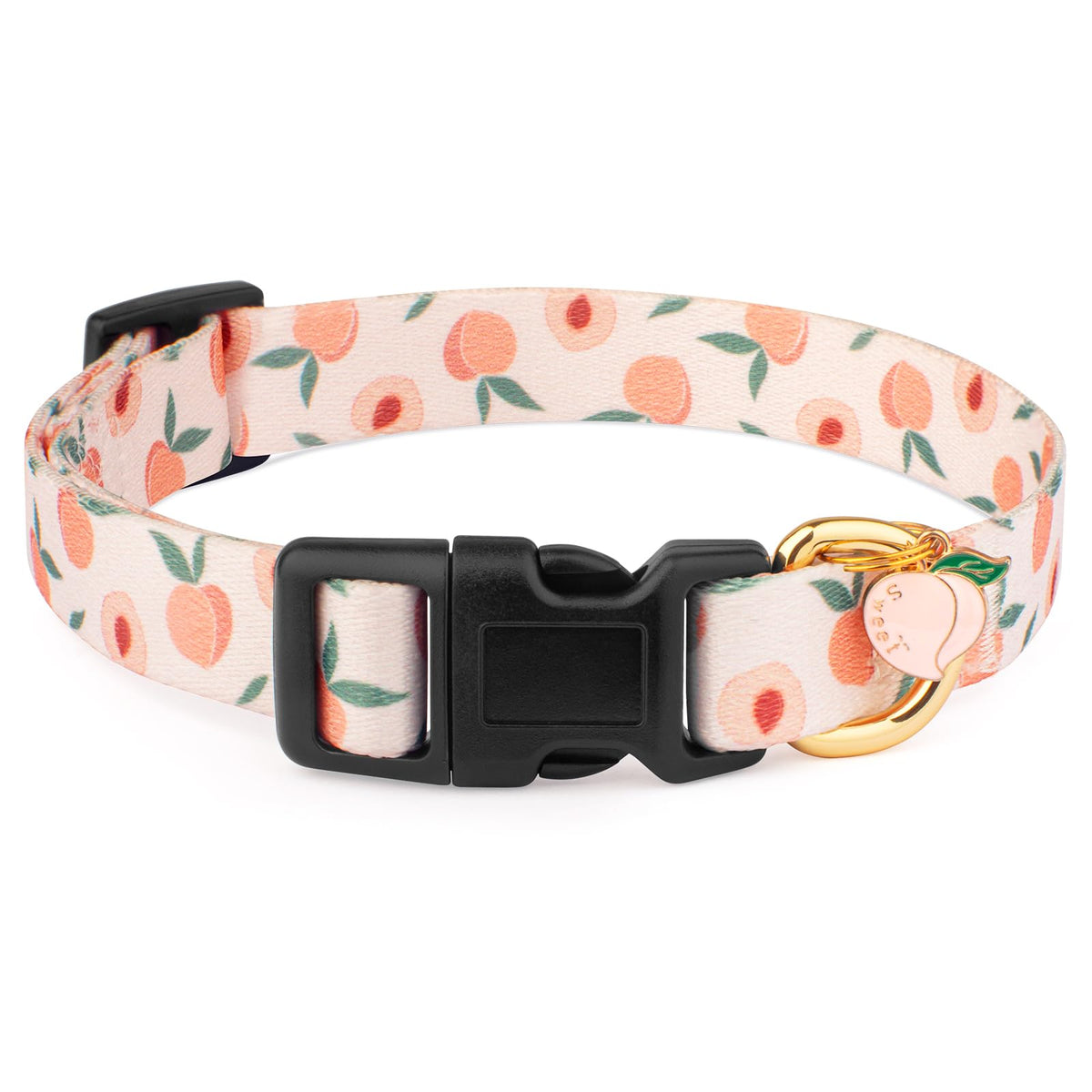 Handmade Dog Collar for Small Medium Large Dogs,White Peach with Pendant Fall and Winter Fashions Dog Collar,Ideal for Girl Dogs
