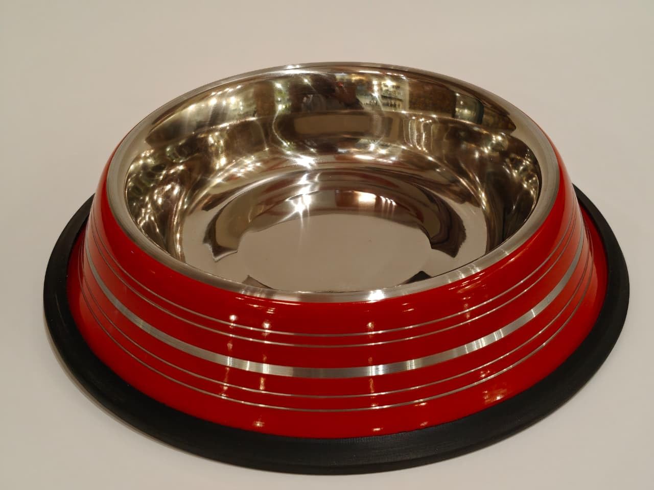 Enge Pets Stainless Steel Cat Bowl With NonSlip Rubber Base, Dishwasher Safe For Cats, Puppy (Red, 220 Ml)