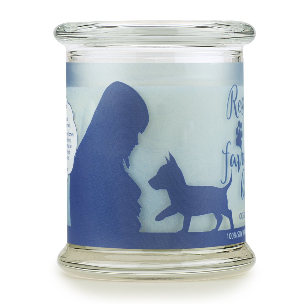 One Fur All Pet Lovers Candle - Ocean Breeze - Pet Odor Eliminator - Non-Toxic - Eco-Friendly