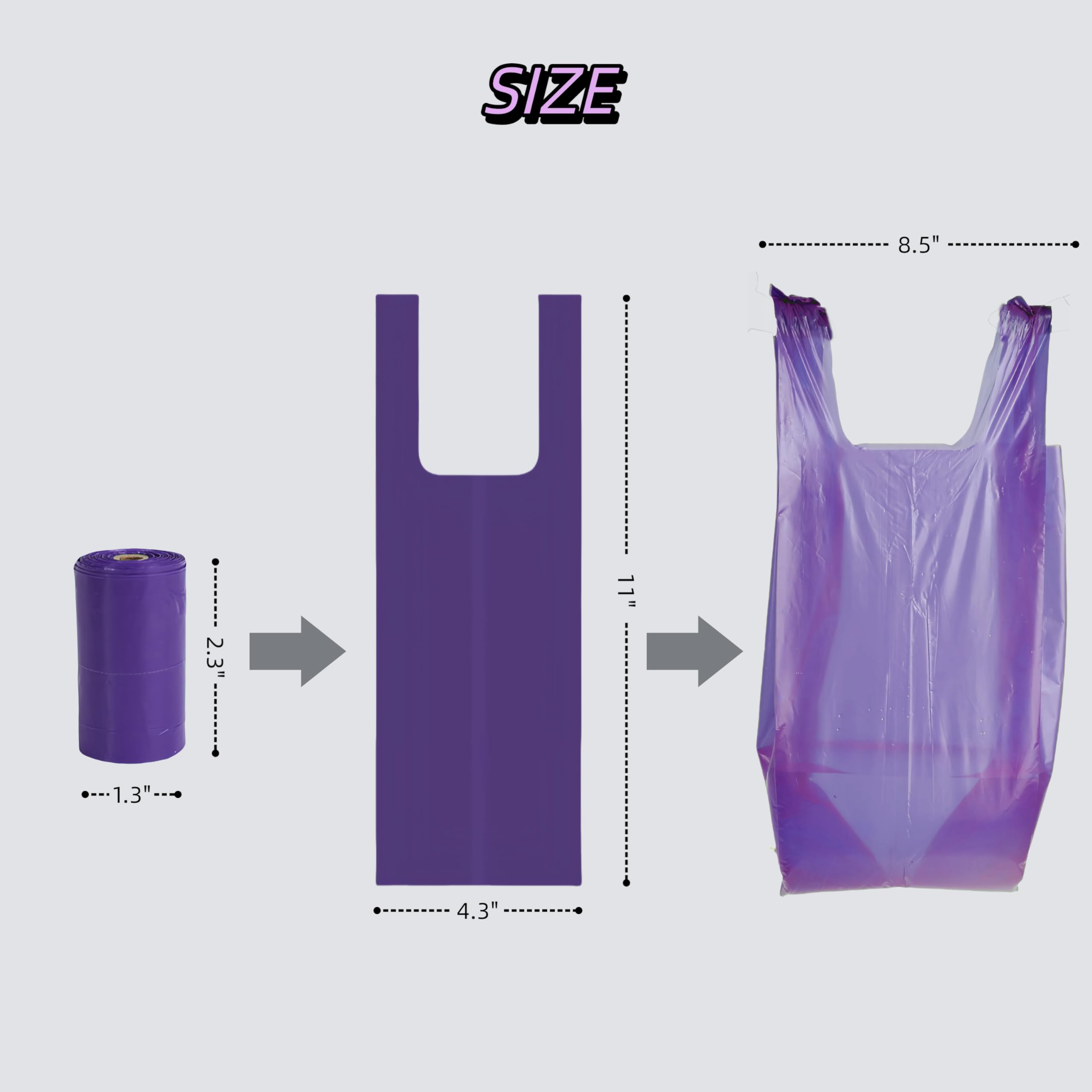 Cwyza Biodegradable T-Shirt Poop Bags With Easy-Tie Handles - Leak-Proof, Extra Thick Waste Bags For Small Dogs & Cats,12 Pack O