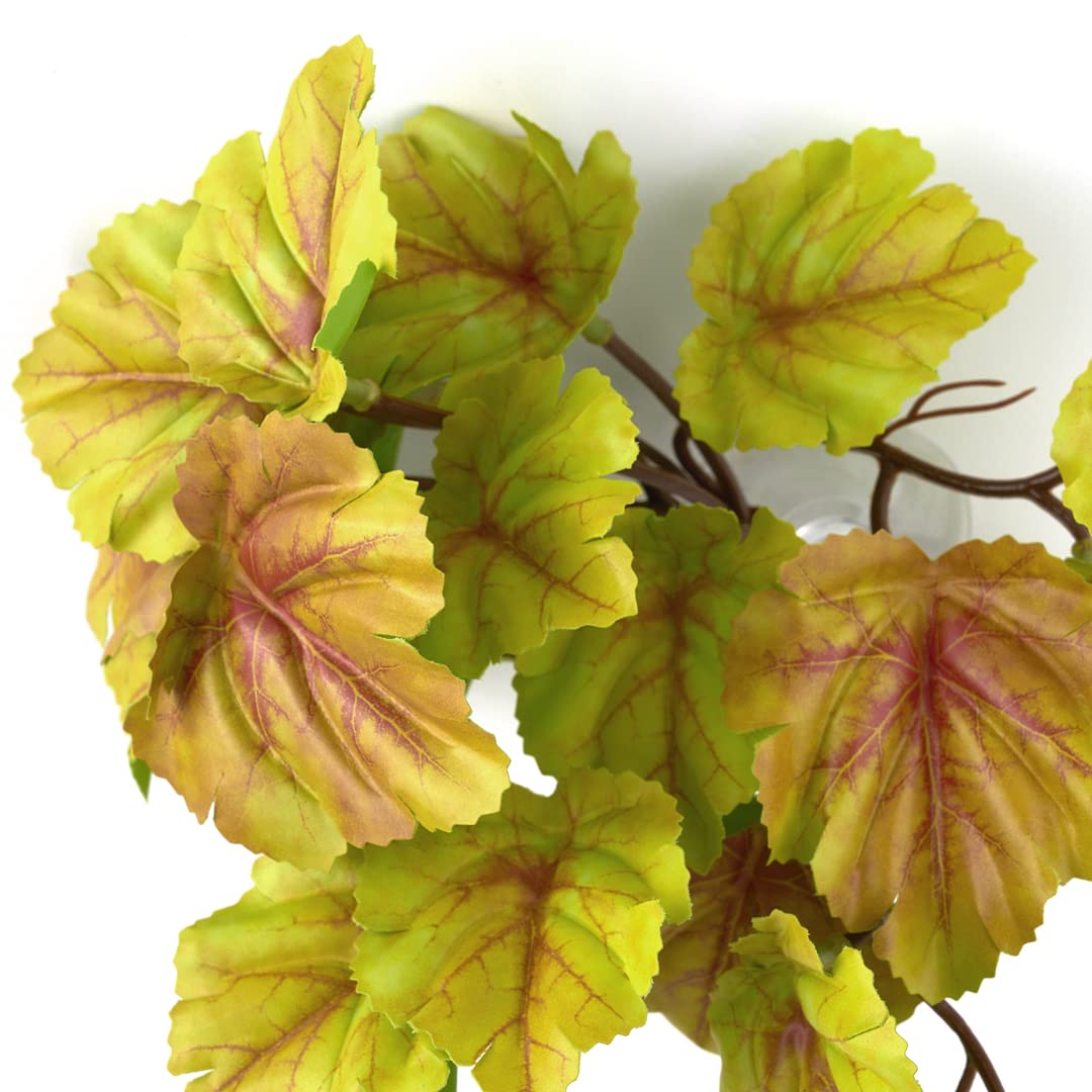 Woledoe Reptile Plants For Terrarium, Amphibian Habitat Decor Artificial Hanging Plants With Suction Cup - Fake Heuchera Micrant