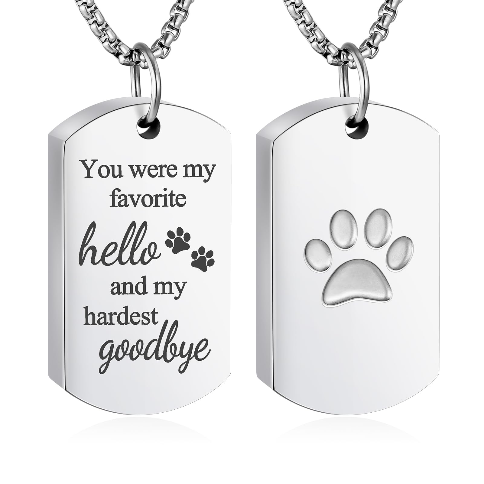 Abooxiu Pet Tag Urn Necklace For Ashes Dog Urn For Ash Cremation Jewelry For Ashes Pet Ashes Necklace Dog Ashes Necklace Pet Urn