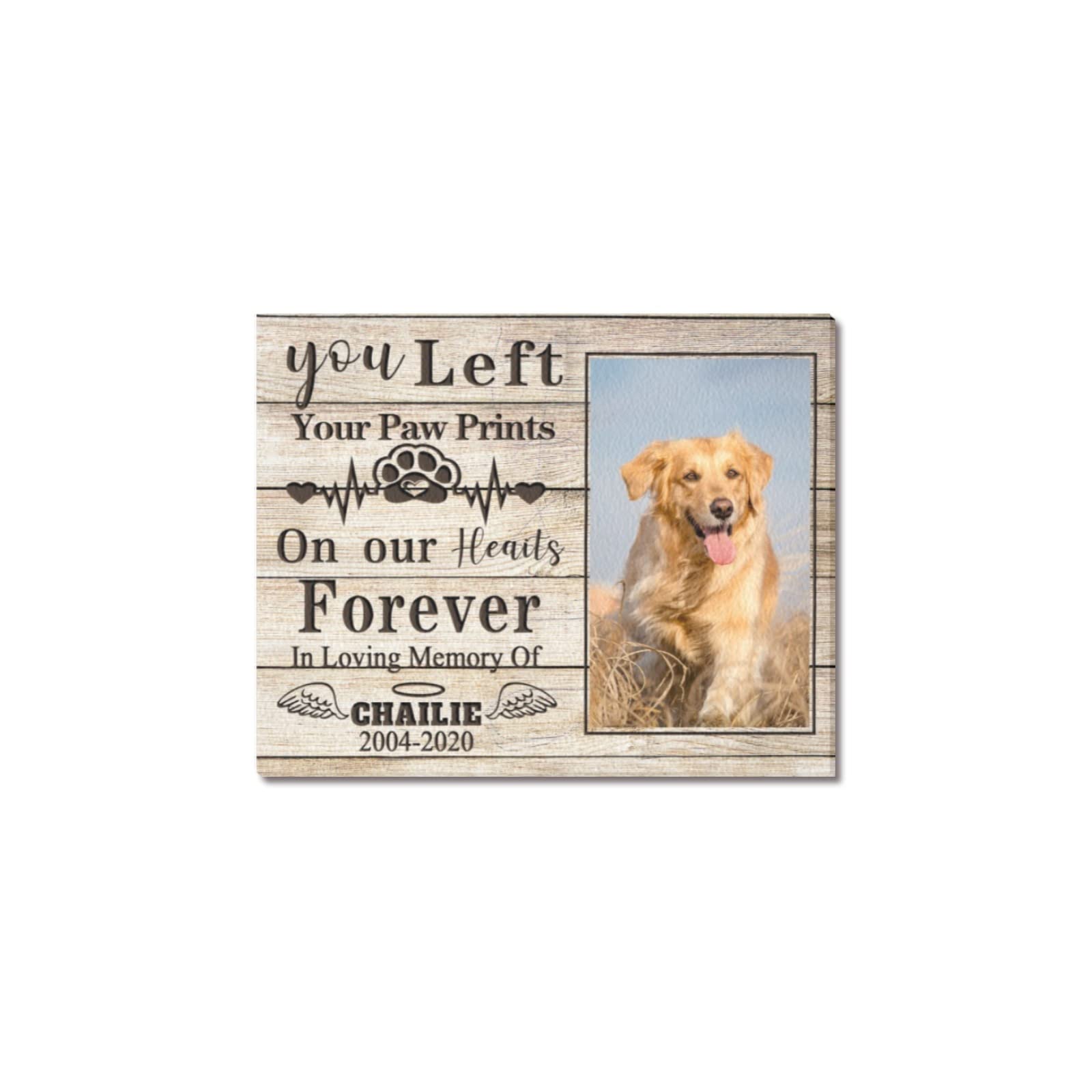 Customized Dog Memory Canvas Print Personalized Picture Pet Loss Memorial Canvas Wall Art Custom Pet Bereavement Gift Wall Art Sign Pet Bereavement Gift For Dog Lover Dog Mom Dog Dad Made In Usa