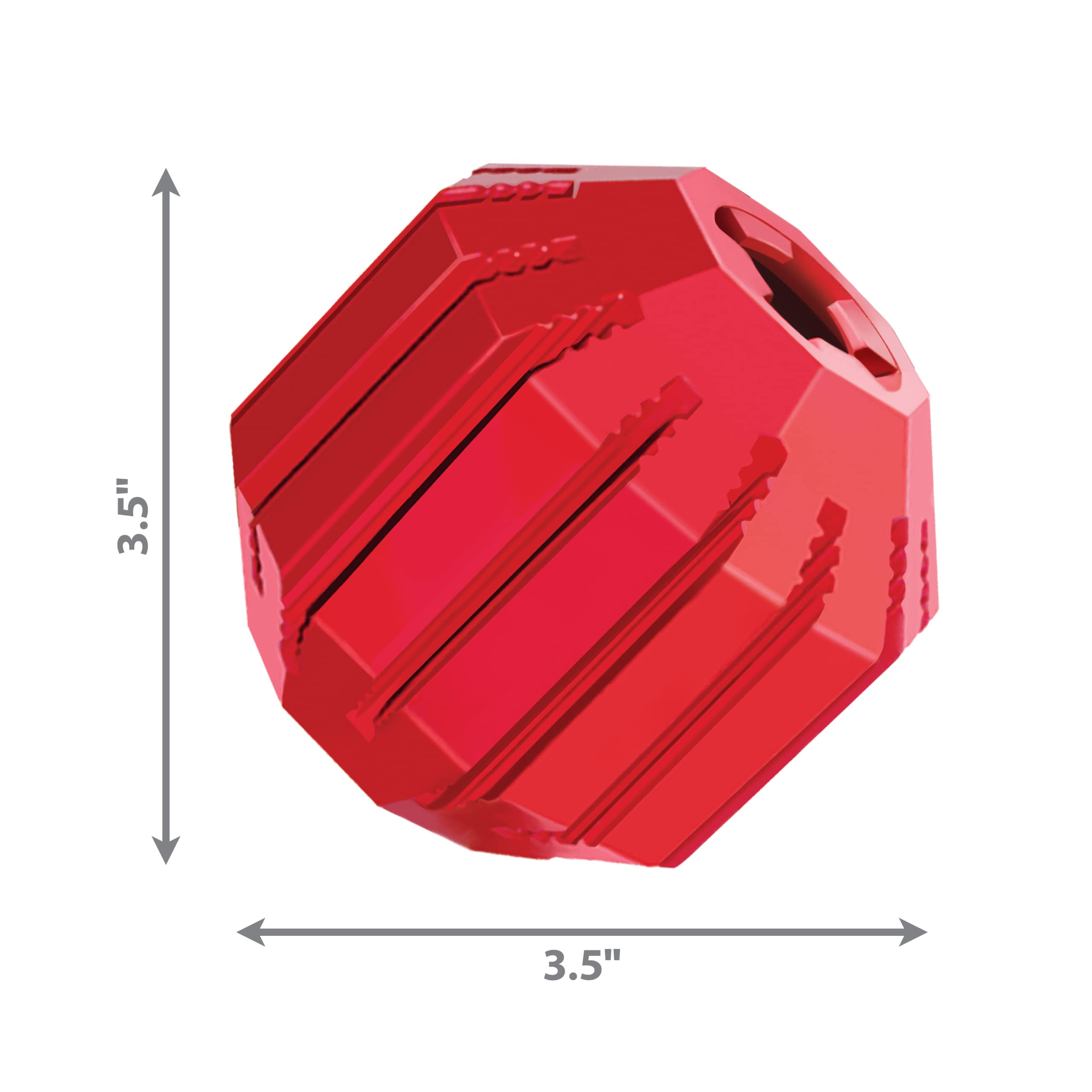 KONG Stuff-A-Ball Chew Toy for Large Dogs - Durable Red Rubber, Dental Health, Stuffable Treats - Model KS1