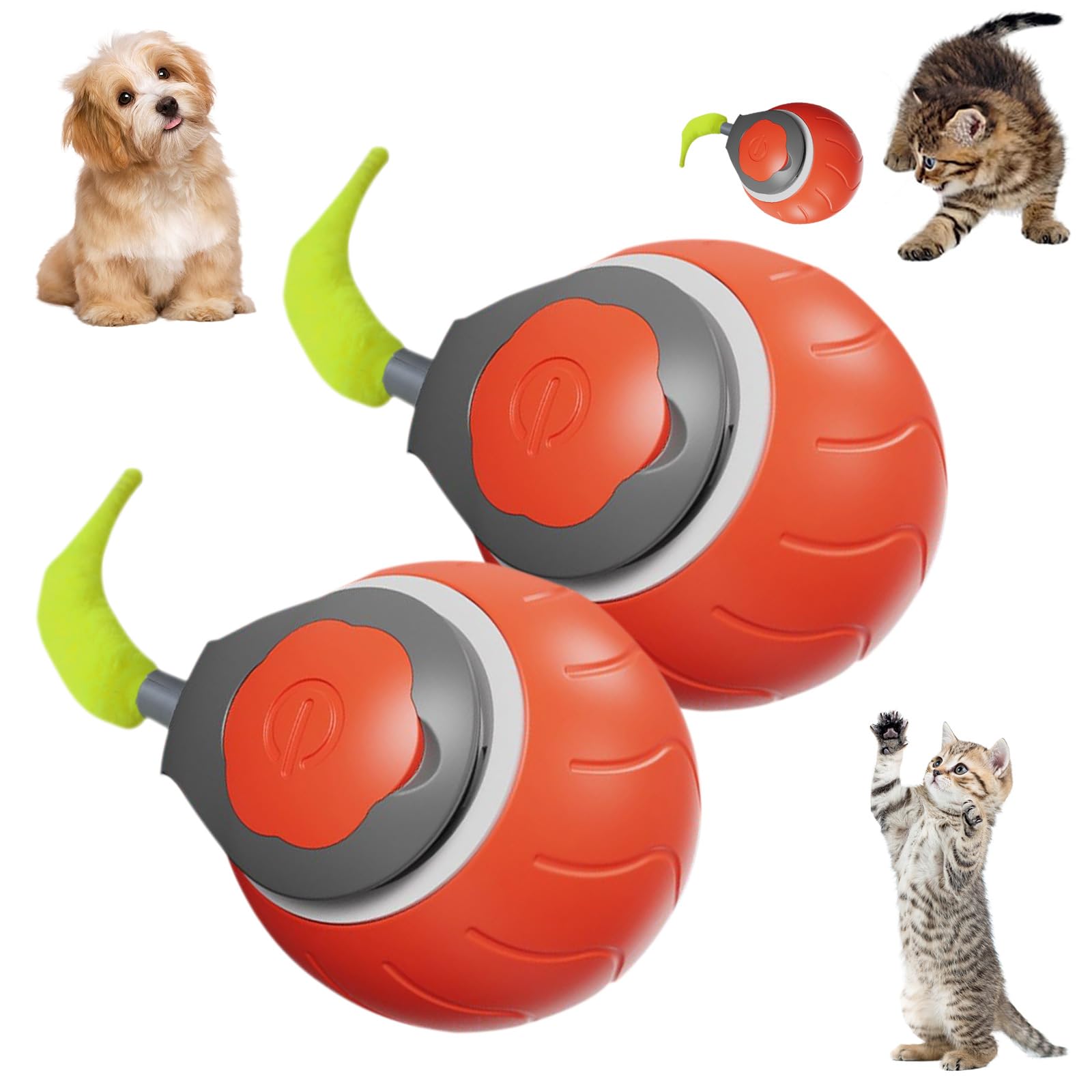 2Pc Speedyi Tail 2.0,Speedyi Tail Cat Toys,Interactive Cat Toy Ball For Indoor Cats,Smart And Moving Toy Ball For Cat/Dog,Two Sp