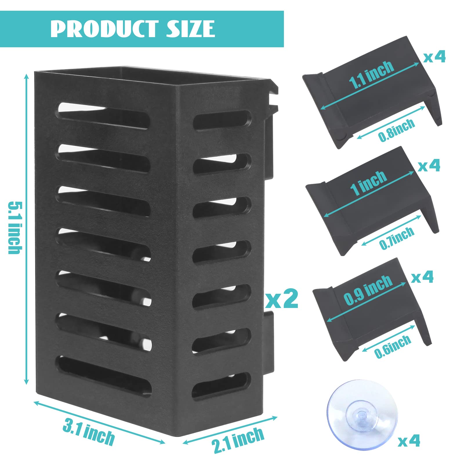 SANJHFF 2 Pcs Aquarium Plant Holder, Fish Tank Plant Holder with Hooks and Suction Cups, Aquarium Planter Cups for Emersed Plant