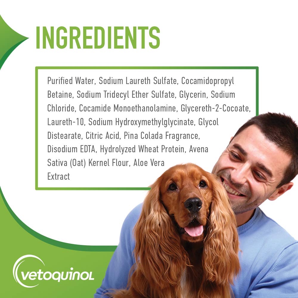 Vetoquinol Aloe & Oatmeal Shampoo - Gentle, Moisturizing Formula With Coconut Scent For Dogs & Cats, 16Oz