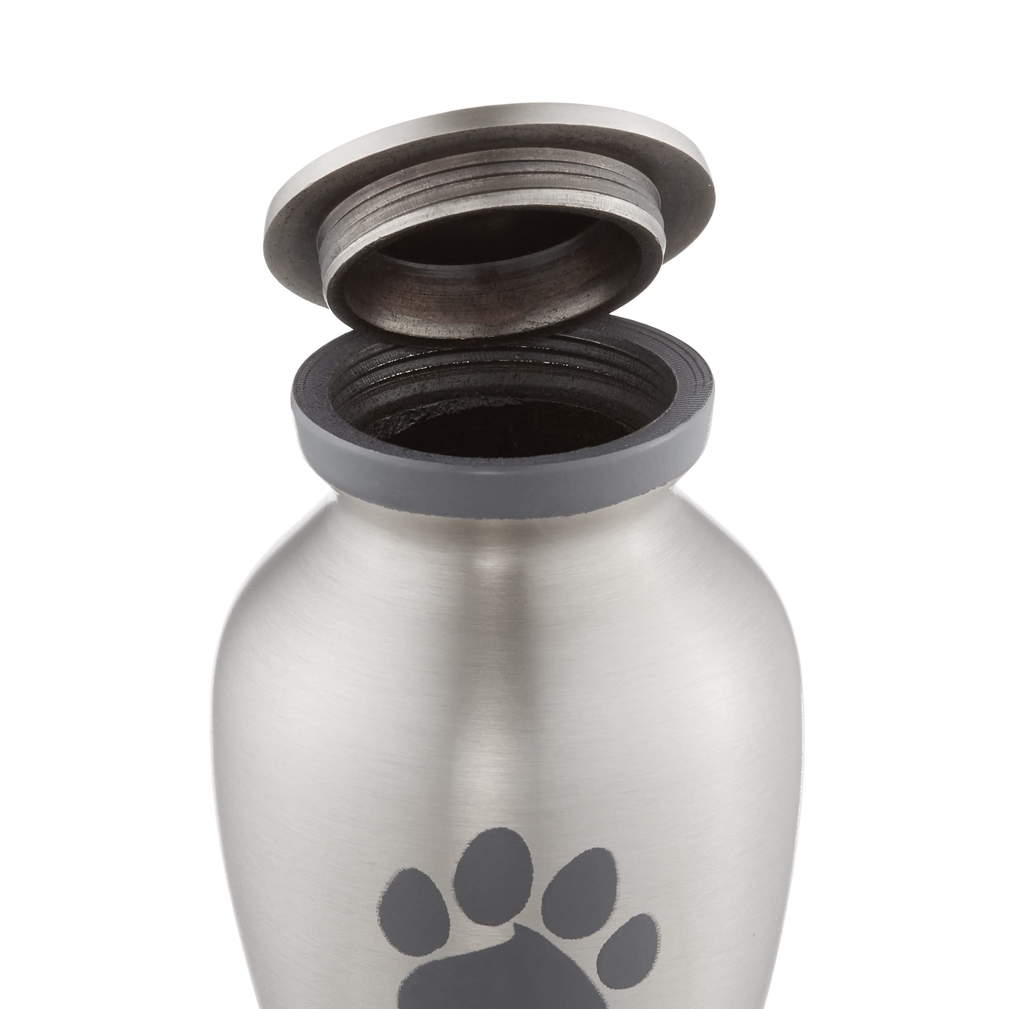 Reminded Pet Cremation Urns for Dog and Cat Ashes, Memorial Paw Print Urn - Extra Small Keepsake Silver