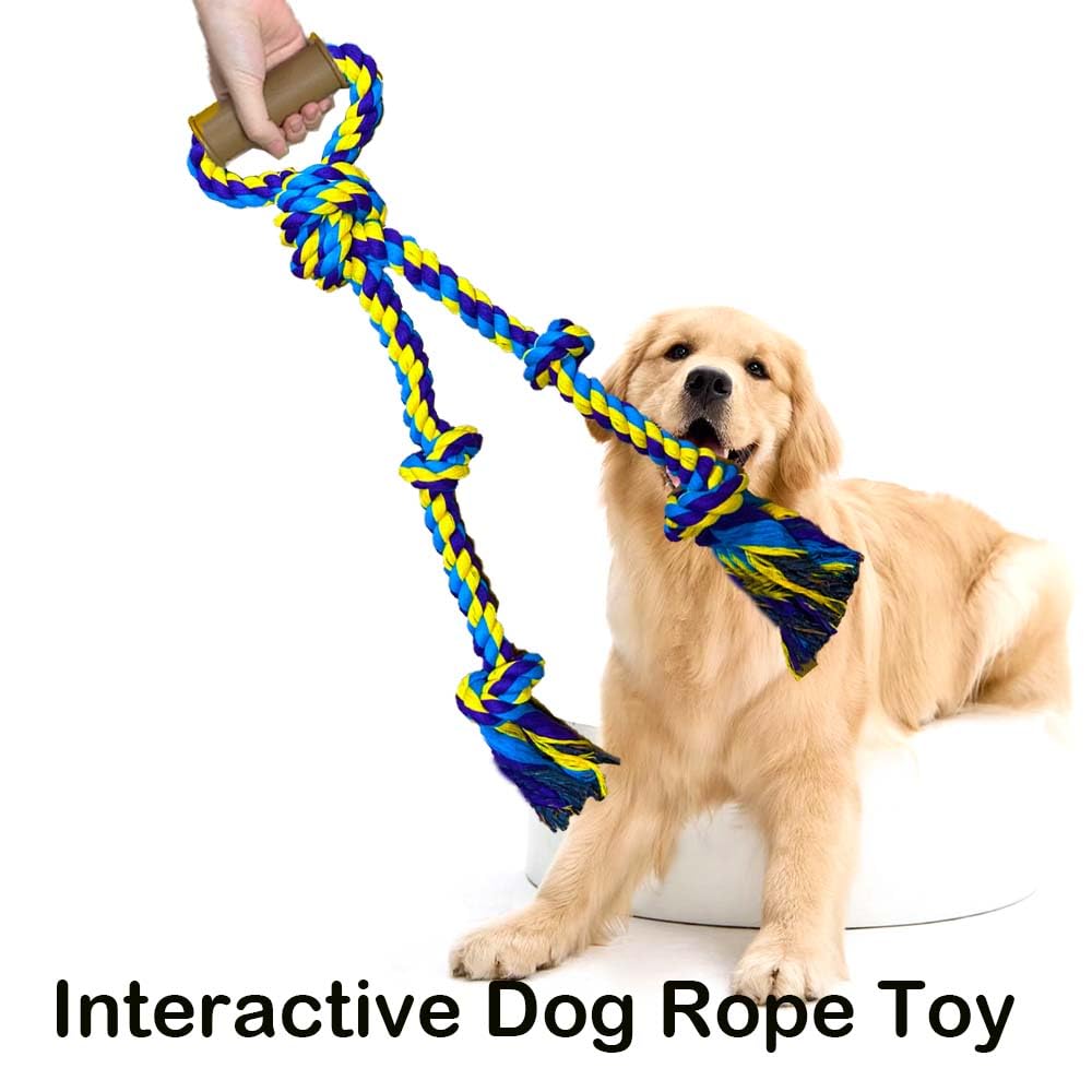 Fejapa Large Dog Rope Toys For Aggressive Chewers - Pitbull Tug Of War, Heavy Duty, Outdoor, Medium To Large Breed Dog Chew Rope