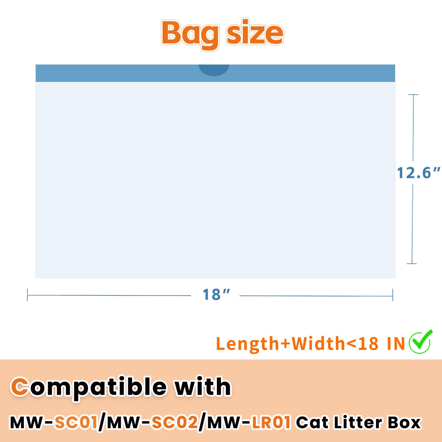 80 Count Litter Box Liners Compatible With Mw-Sc01/Mw-Sc02/Mw-Lr01 Cat Litter Box, Meo Want Litter Bags