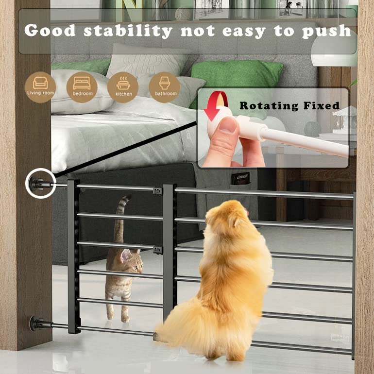 Short Dog Gate Expandable Dog Gate 22-39.37 to Step Over,Pressure Mount Small Pet Gate,Low Pet Gate-Adjustable,Puppy Gate Indoor