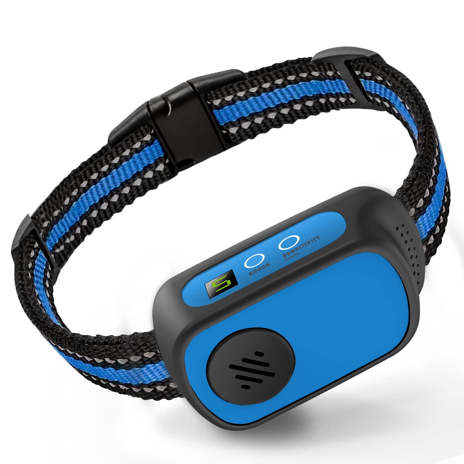 Rechargeable Dog Bark Collar With Beep Vibration And Shock,Anti Barking Collar For Small Medium Large Dogs, Humane Dog Training Device With 5 Adjustable Sensitivity Levels (Blue)