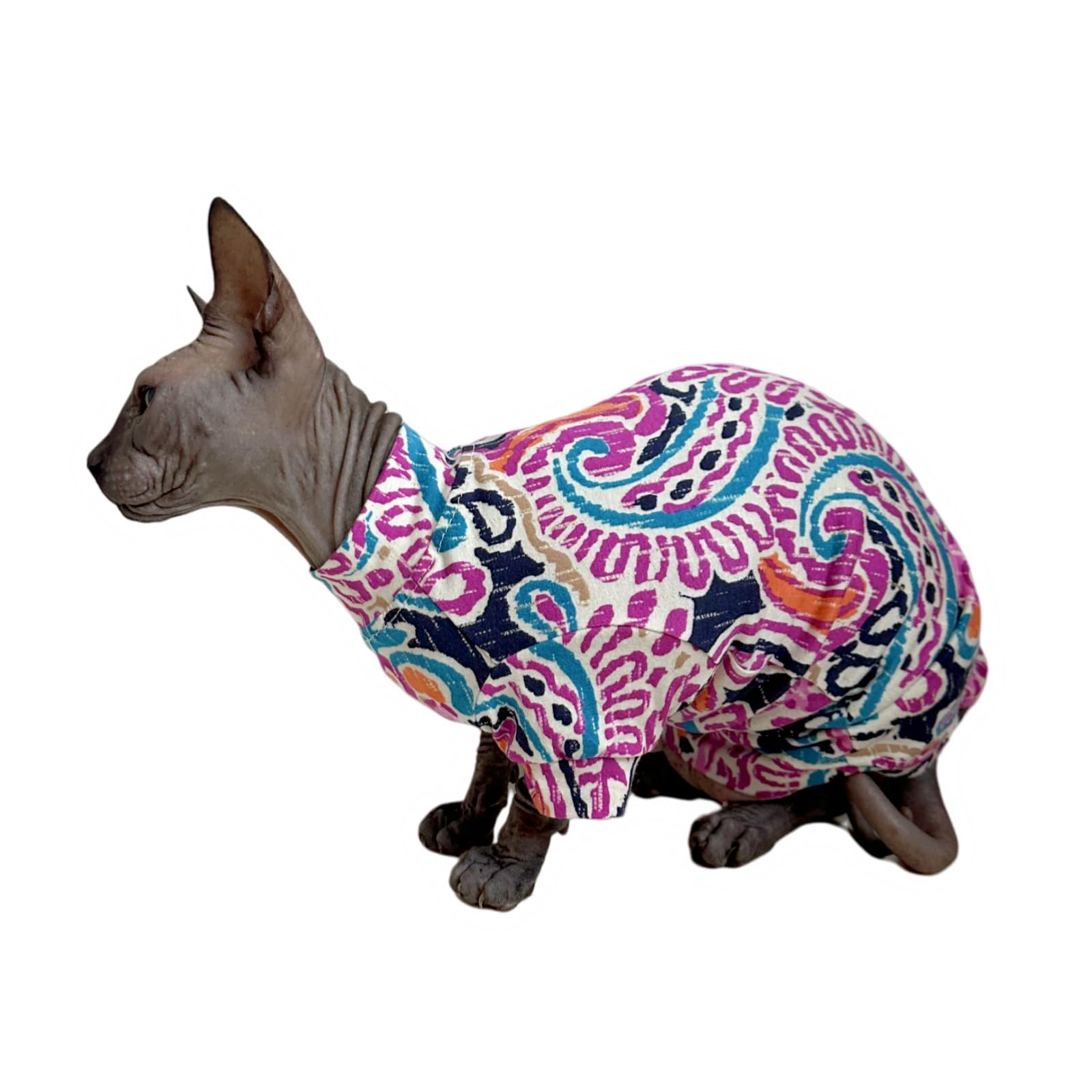 Limited Edition Sphynx Cat T-Shirts Elastic Hairless Cat Sweatshirt Pet Kitten Clothes Round Collar Kitten Shirts Vest Cats & Sm