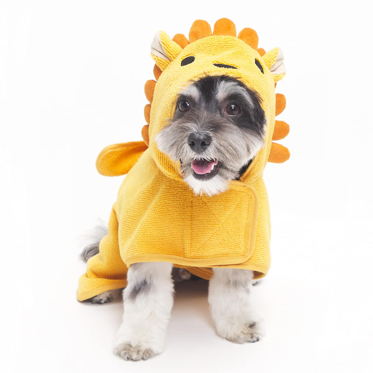 Barkbox Dog Bathrobe Towel - Lightweight, Super Cute Fast Drying Bathrobe For Dogs - Lion (Small)