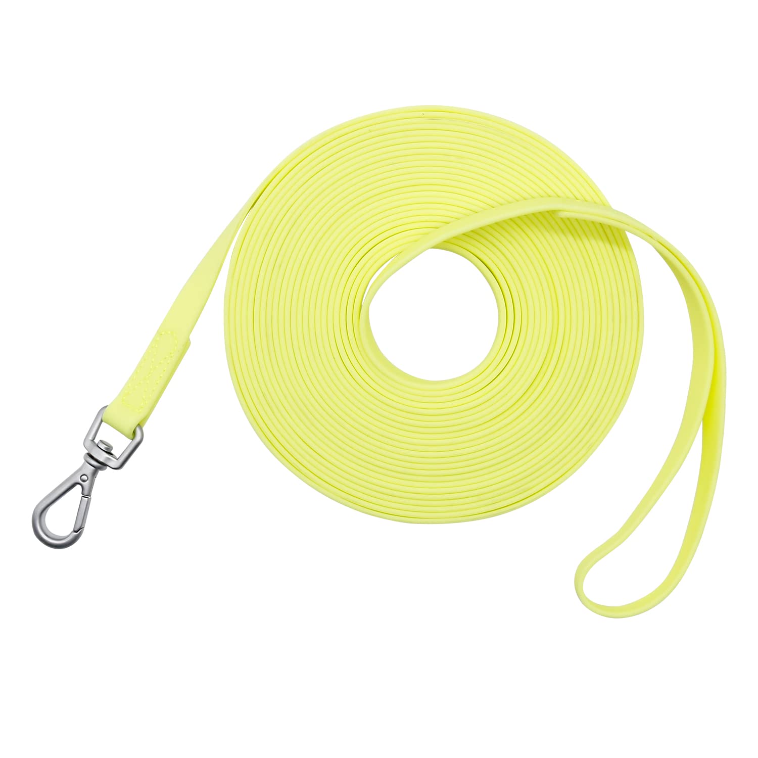 Waterproof Dog Training Leash 50Ft 30Ft 15Ft 10Ft 5Ft Heavy Duty Recall Long Lead For Large Medium Small Dogs (50Ft, Light Yellow)