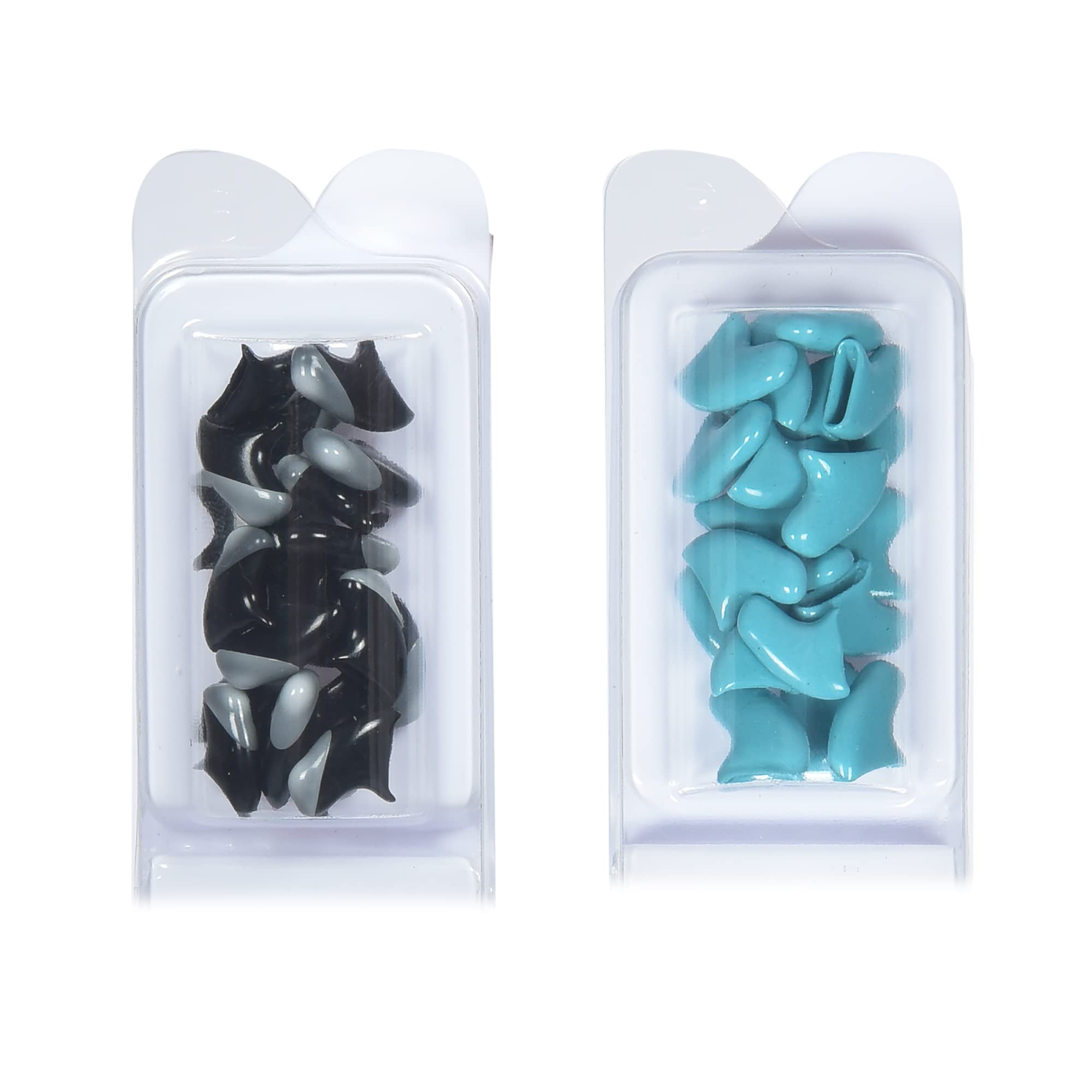Kitty Caps Nail Caps for Cats, Black with Gray Tips & Baby Blue - Safe, Stylish & Humane Alternative to Declawing Stops Snags &