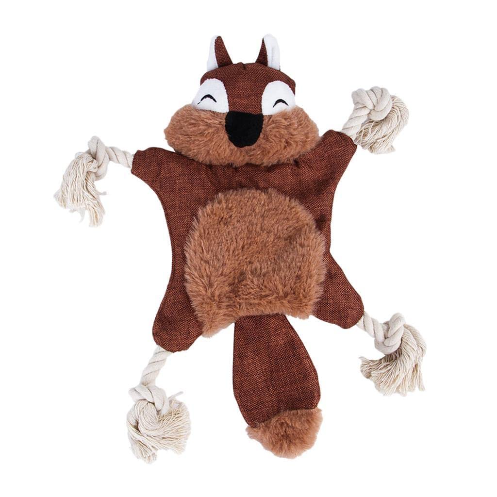 HEAVENGLOW Pet Dog Chew Teeth Cleaning Sound Toys Plush Dog Play Bite Toys Squirrel | Dog Supplies