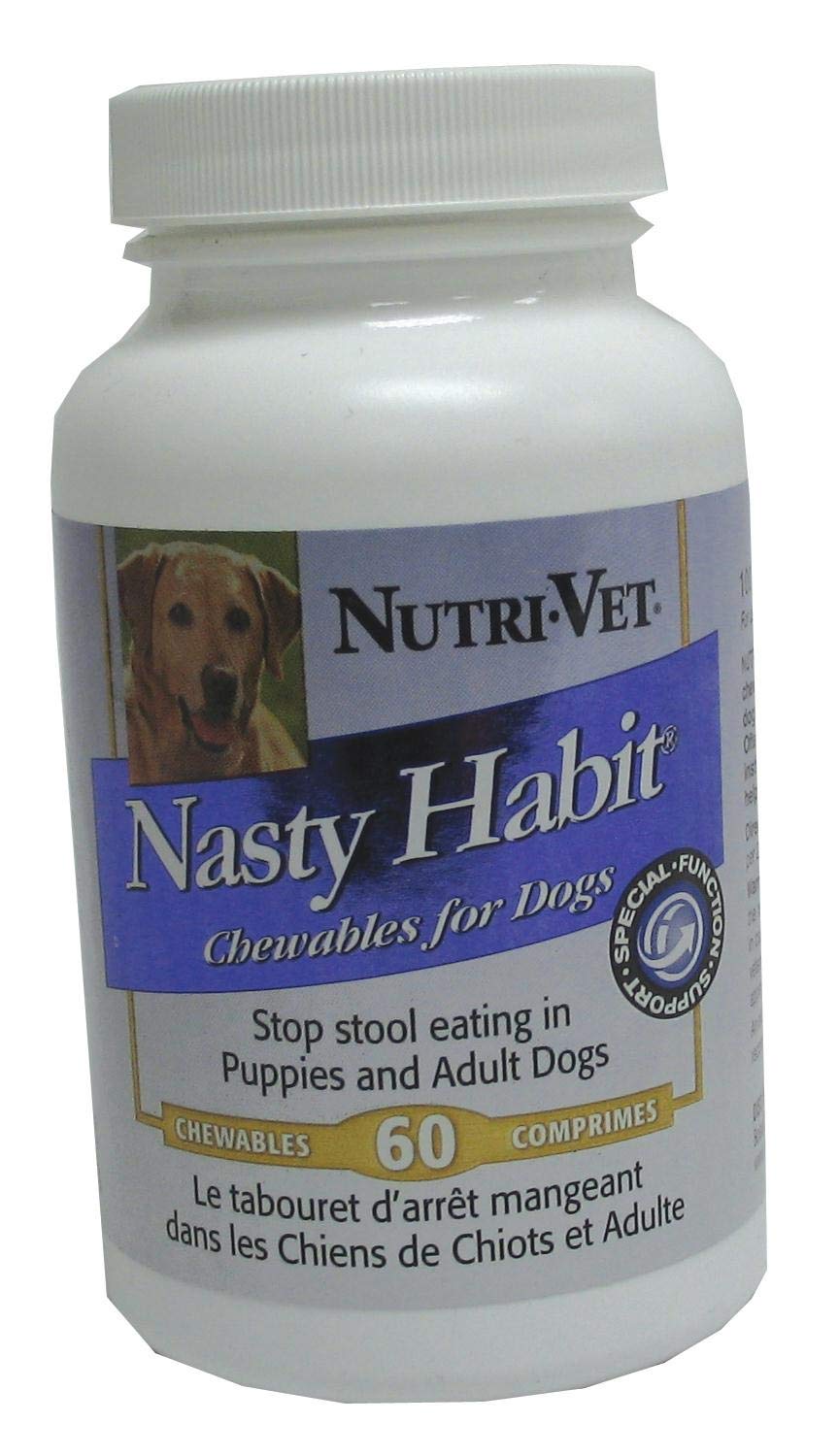 Nutri-Vet Nasty Habit Chewable Tablets for Dogs  Helps Stop Puppies and Dogs from Eating their Own Stool  60 Count