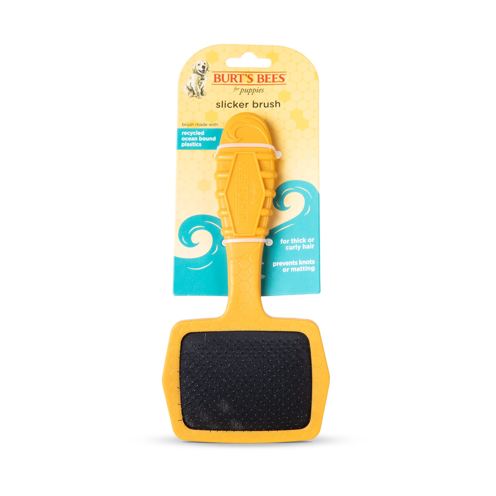 Burts Bees For Pets Small Slicker Brush For Dogs With Thick Or Curly Hair With Handle Made From Recycled Plastics Collected From