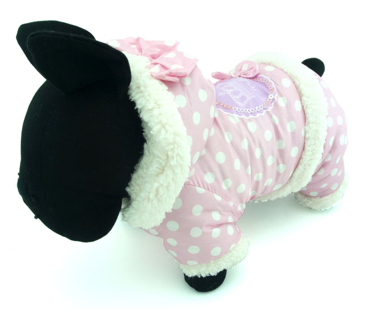Selmai Polka Dots Hooded Warm Pet Fleece Jumpsuit Puppy Winter Snowsuit Small Dog Cat Coat Jacket Pjs Outfits Chihuahua Clothes