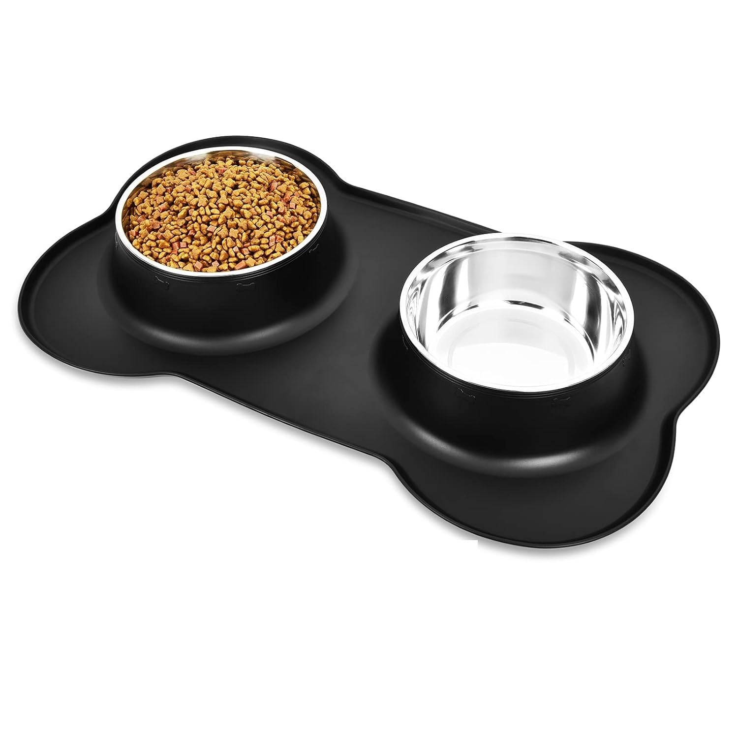 Xibo Silicone Pet Bowl Stainless Steel Pet Bowls & Dog Water Bowls With NoSpill And NonSkid, Feeder Bowls With Dog Bowl Mat Fo