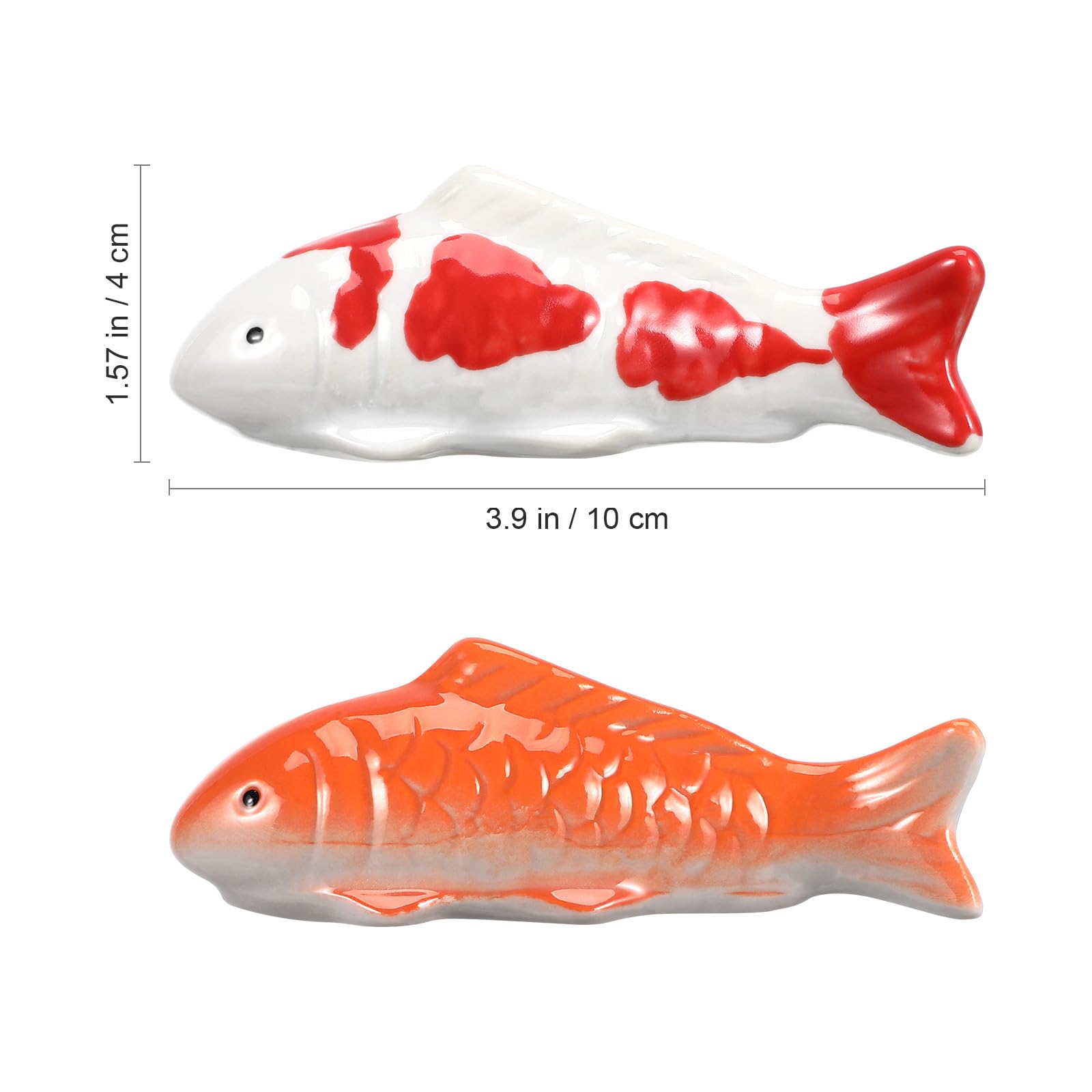 balacoo 2 Pcs Aquarium Floating Koi Fish Decor, Realistic Ceramic Floating Koi Fish Figurines for Desktop Fish Tank Pond Garden