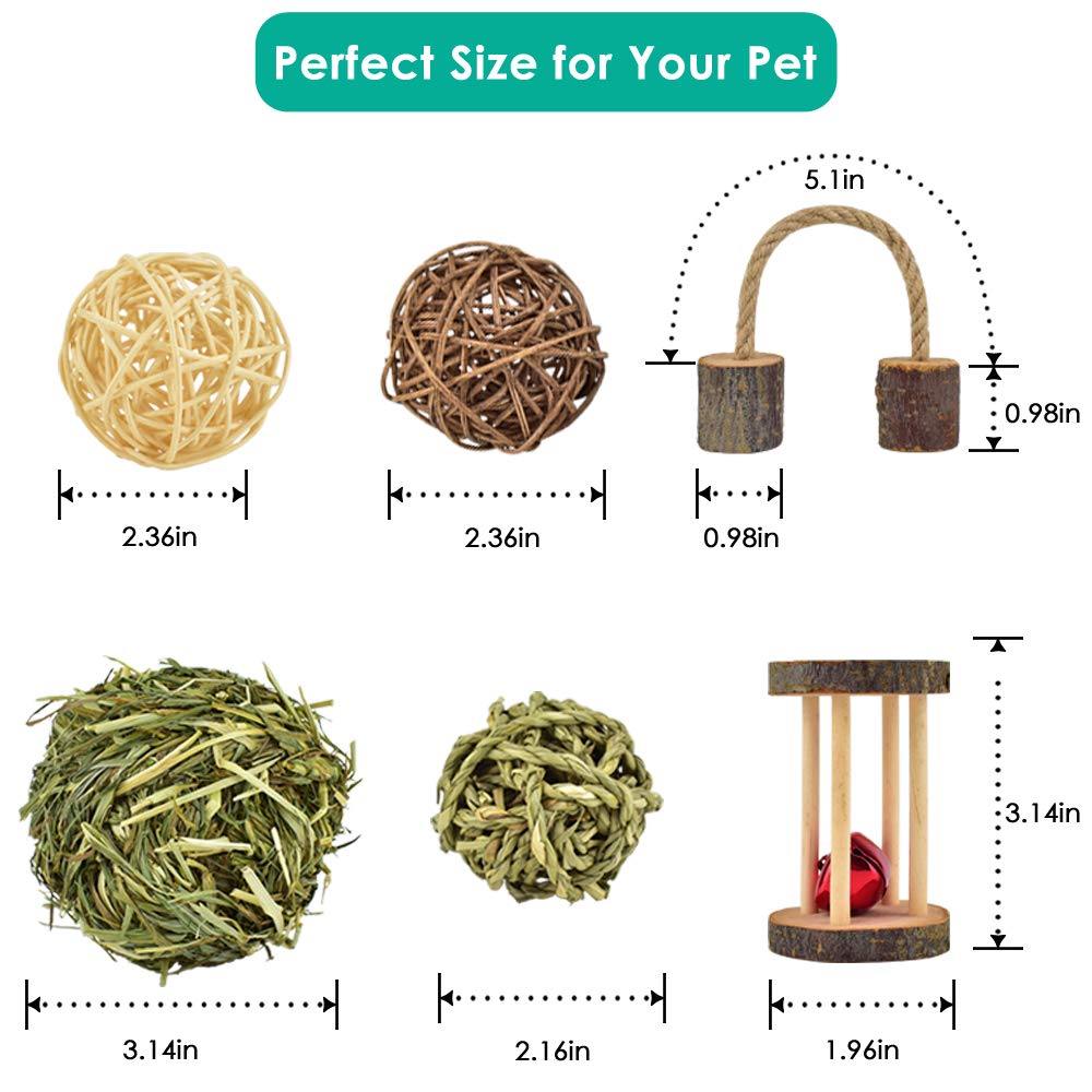 Erkoon New 12 Pack Hamster Chew Toys Gerbil Rat Guinea Pig Chinchilla Chew Toys Accessories, Natural Wooden Dumbbells Exercise B