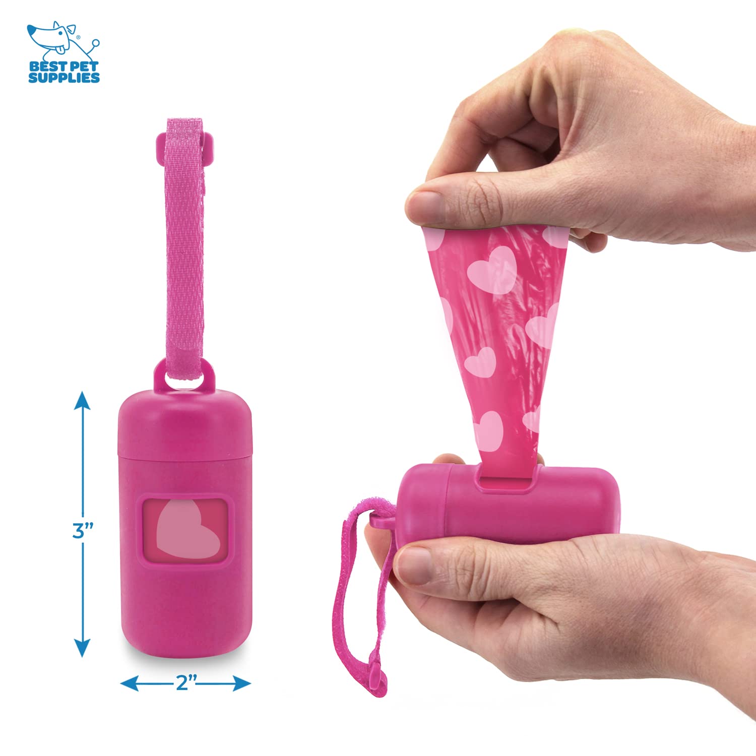 Best Pet Supplies Dog Poop Bag Holder Leash Attachment With 30 Bags, Reusable Dispenser For Travel, Walking, Park, And Outdoor U