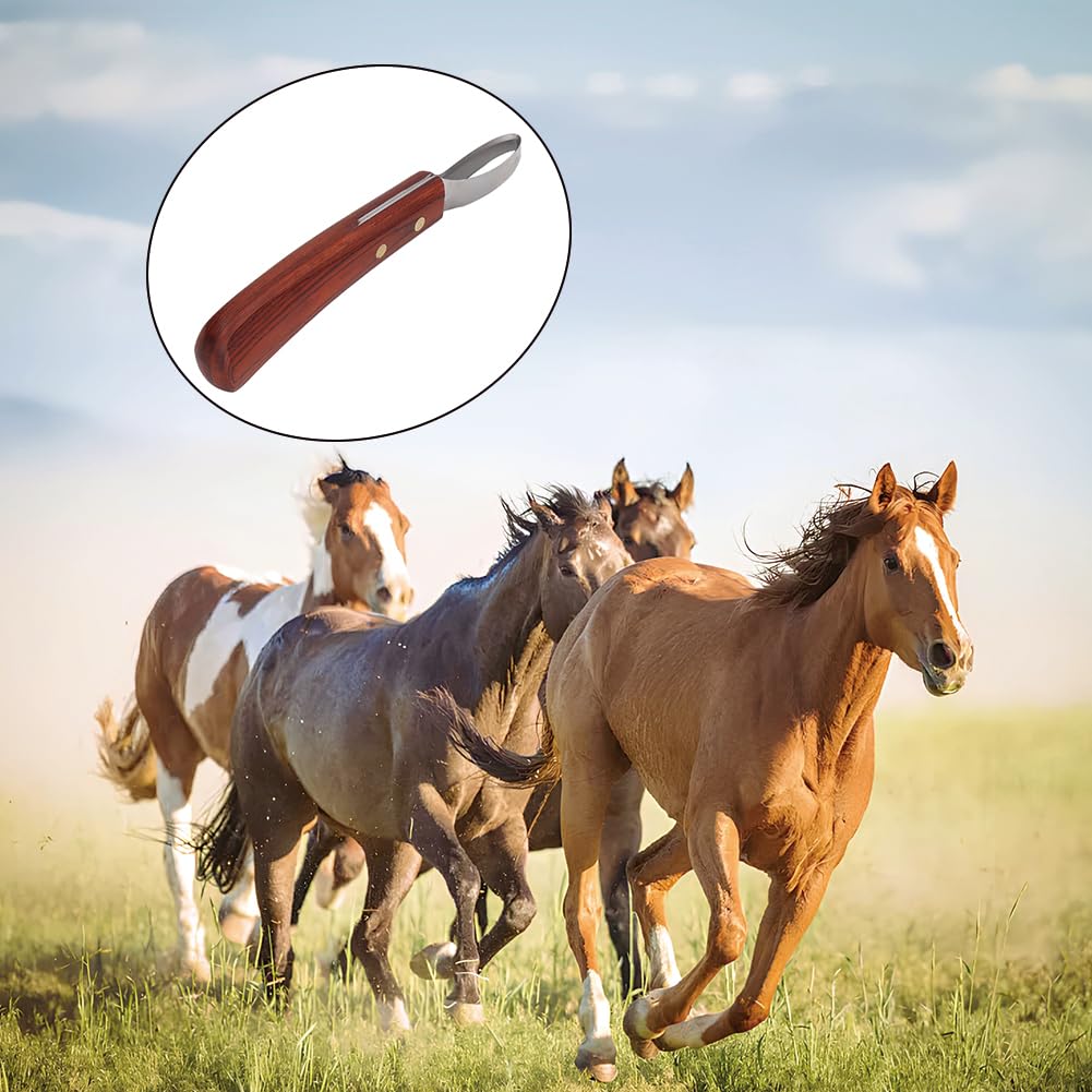 Leopacat Goat Hoof Trimmers, Hoof Knife for Horses, Hoof Trimmers for Goats and Sheep with Wooden Handle Horse Farrier Tool Non