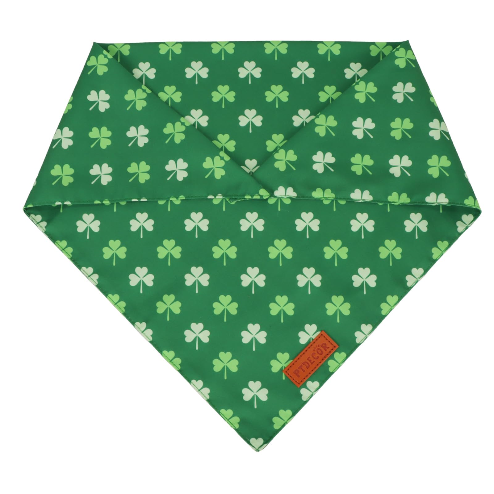 Ptdecor St.Patrick'S Day Dog Bandana,Green Shamrock Reversible Holiday Dog Scarf, Multi Size, Triangle Irish Bandanas For Medium