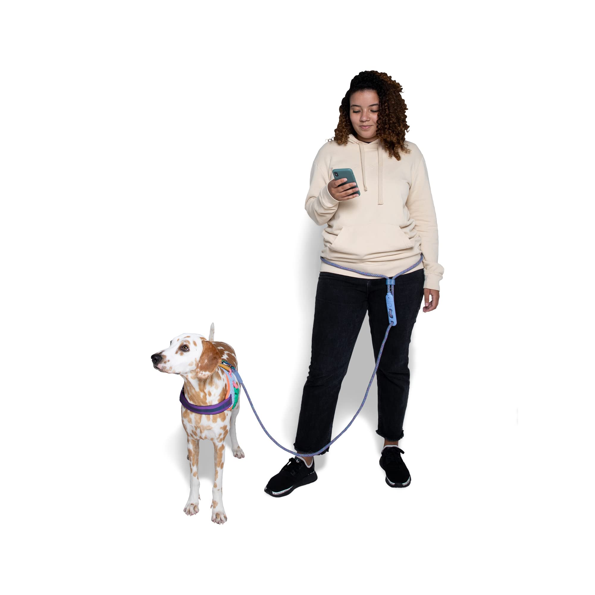 Titanium Grey 3-In-1 Hands-Free Dog Leash, Versatile Crossbody Rope Leash, Adjustable Long Leash