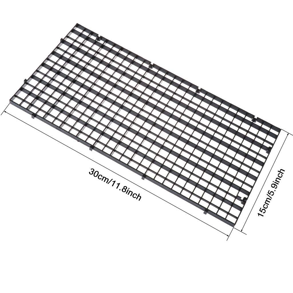 6 Pcs Aquarium Fish Tank Divider Plastic Egg Crate Aquarium Filter Bottom Tray Grid Isolation Board Partition Net Pane Separator For Mixed Breeding Light Diffuser,8 Pcs Sucker Clips Suction Cups,Black