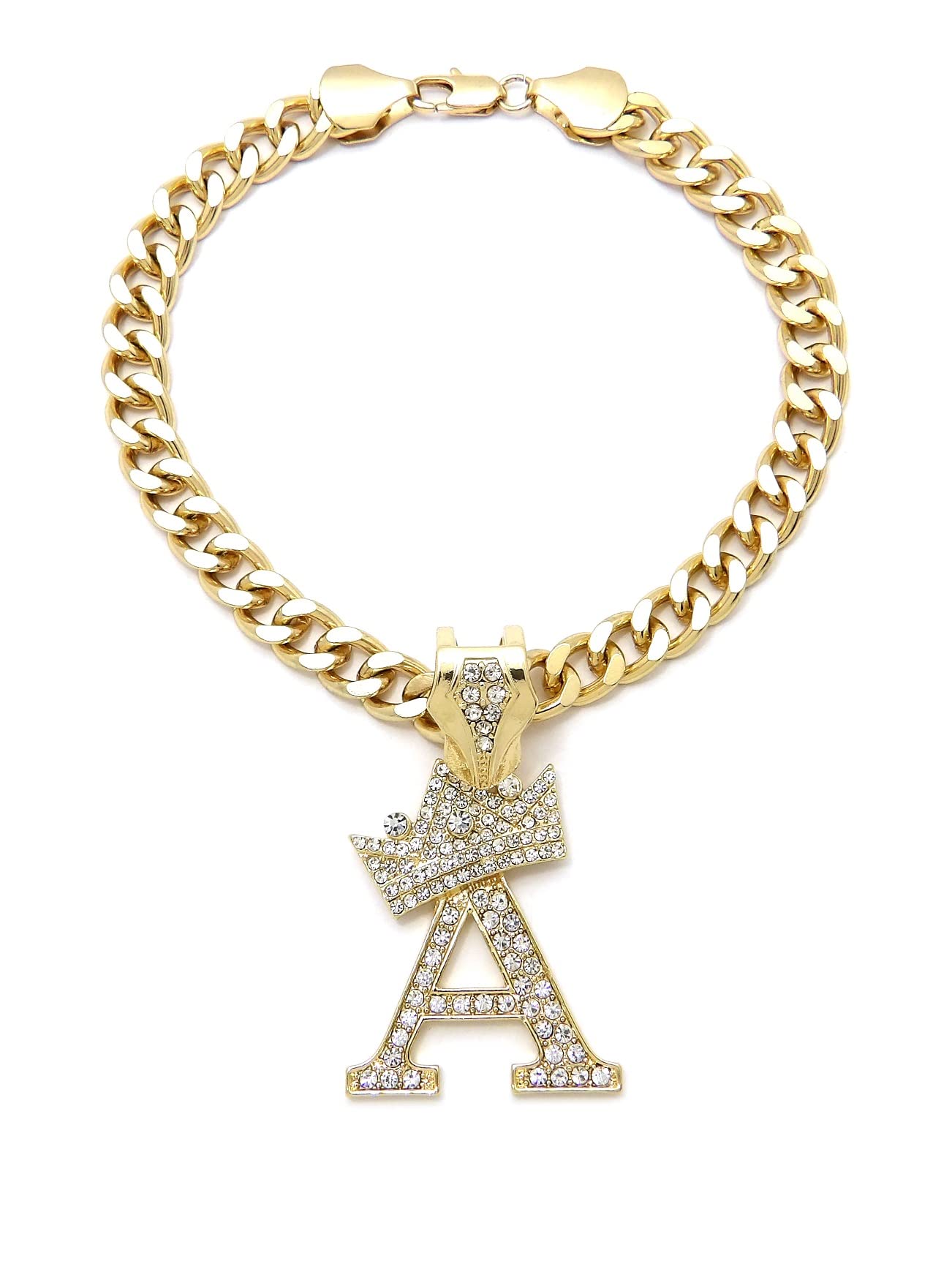 Ba Unique Fashion Initial Letter Cuban Chain Dog Chain Pet Chain Pet, Cat, Puppy Necklace (A, 22'')