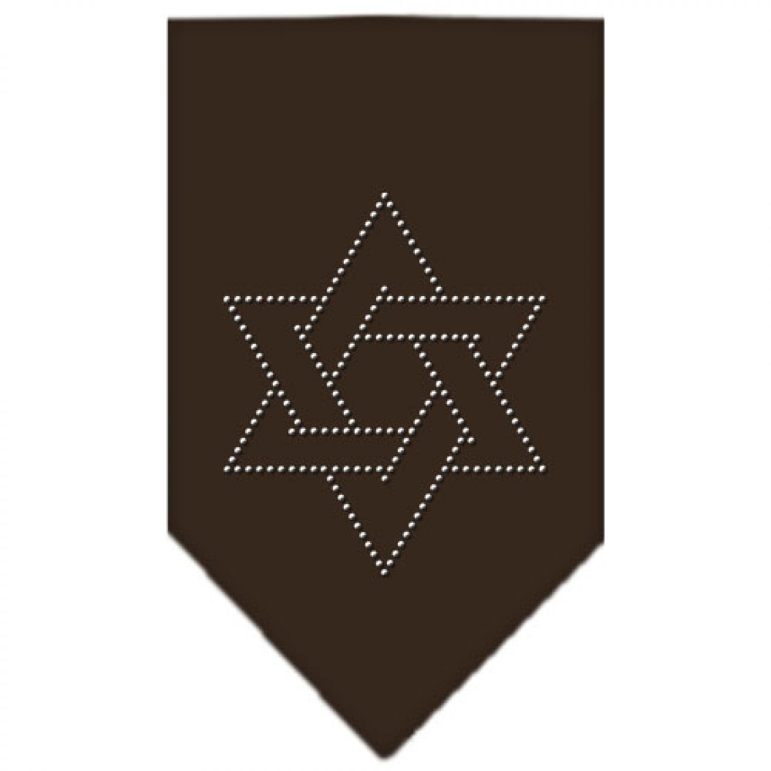 Mirage Pet Products Star of David Rhinestone Bandana, Small, Cocoa
