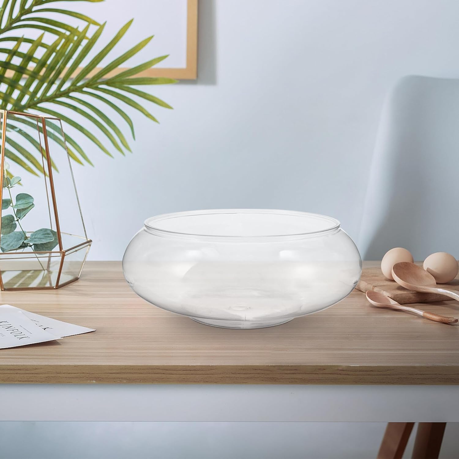Clear Fish Bowl Vase Bubble Bowl Round Shallow Planter Terrarium Fish Bowl Aquatic Plant Pot Daffodil Pot Hydroponic Planter Fis