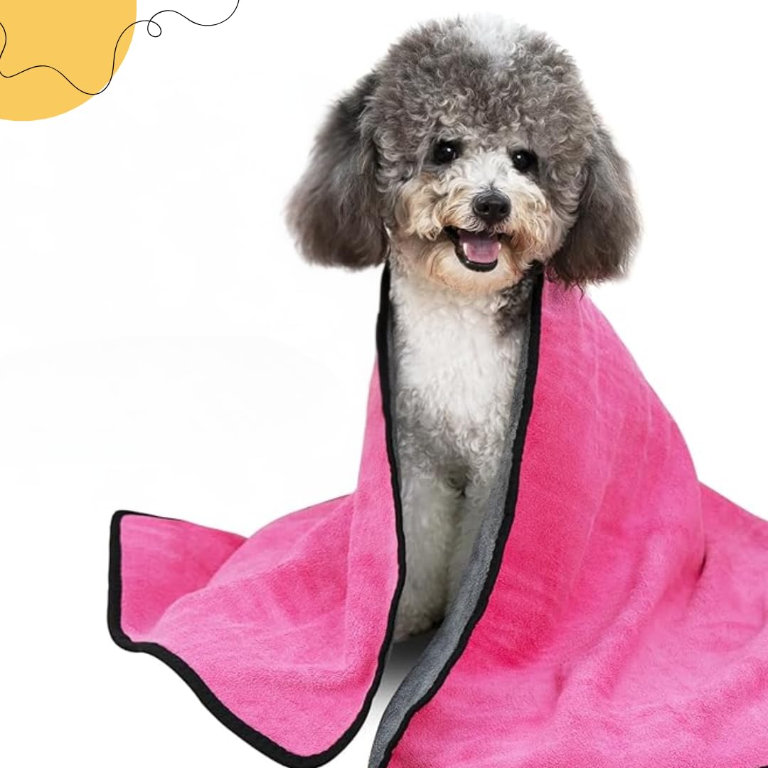Premium 600 GSM Microfiber Pet Towel for Dogs & Cats | Ultra Absorbent, Fast Drying, Washable Dog Bath & Grooming Towel