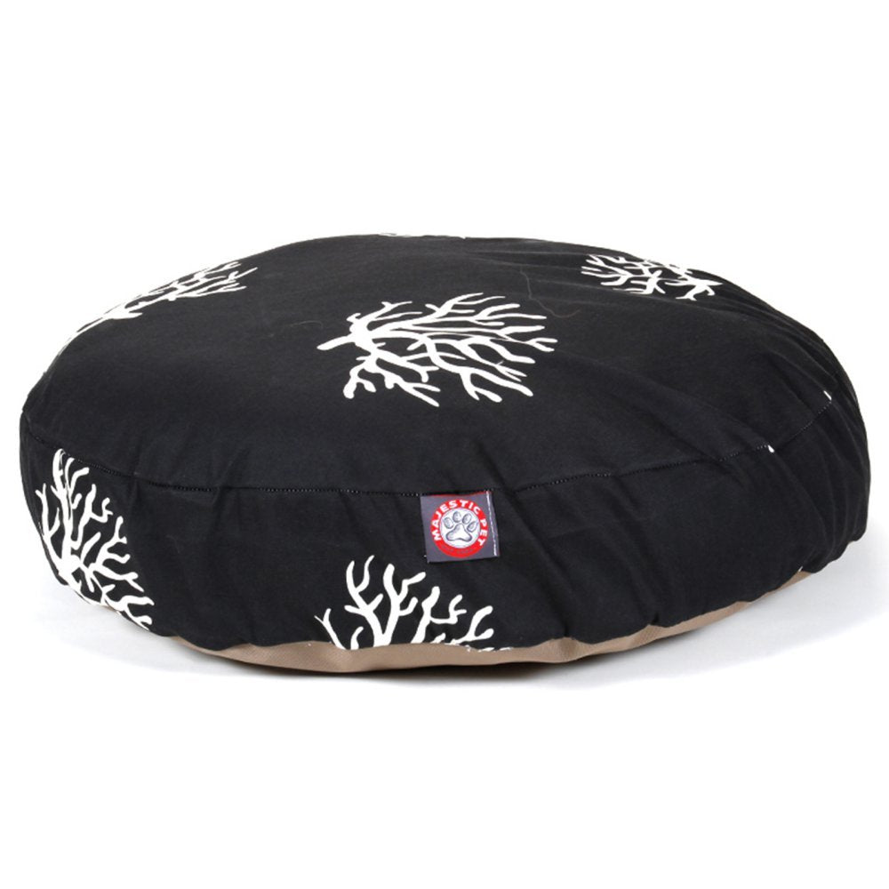Black Coral Small Round Indoor Outdoor Pet Dog Bed With Removable Washable Cover By Majestic Pet Products