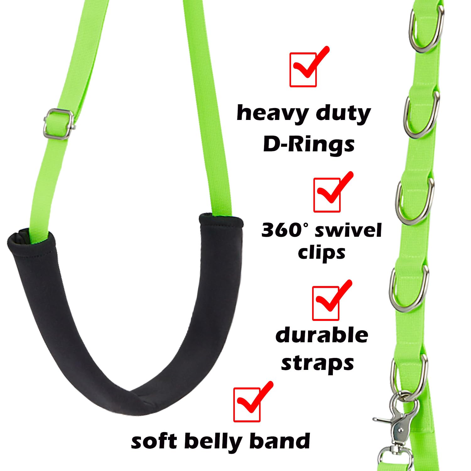 Dog Grooming Belly Straps Green Pet Grooming Supplies 3 Sets Professional Dogs Belly Band Pets Dogs Groomer Extension Strap Tabl