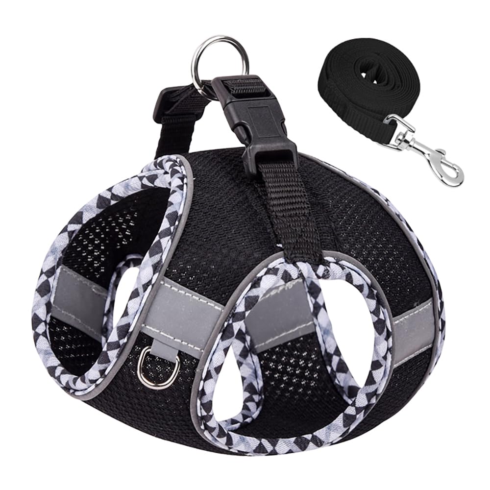 Dog Harness And Leash Set, No Pull Adjustable Reflective Pet Harness, Mesh Dog Harness, Step In Vest Harness Easy Walk Dog Harne